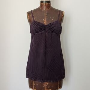 Victorias Secret Angels Y2K Purple Zebra Babydoll Slip Lingerie Top
